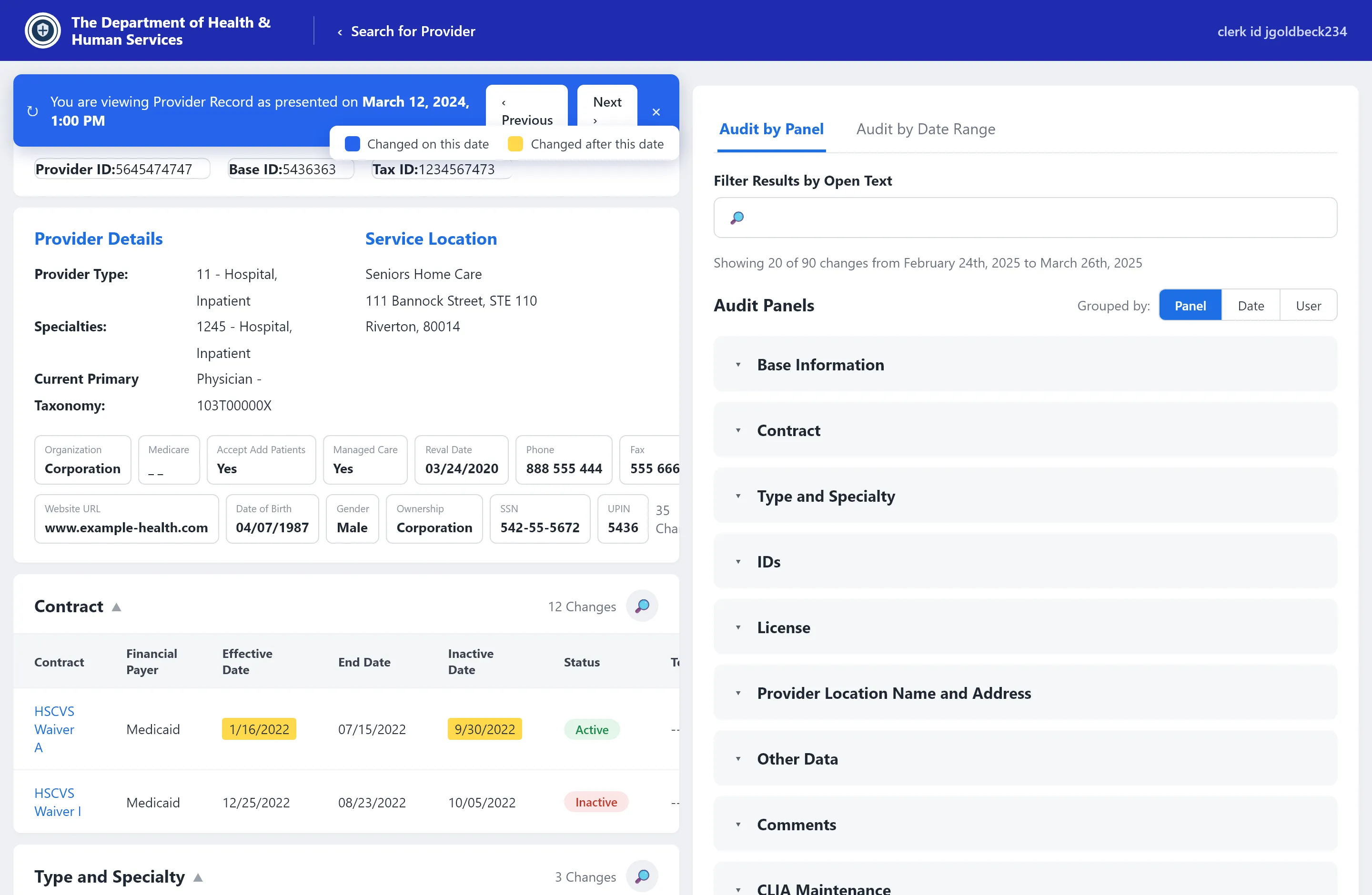 Medicaid Solutions — Provider record audit (illustrative reconstruction)